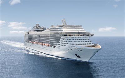 Fantasia, 4k, cruise gemisi, deniz, MSC Fantasia, MSC Cruises