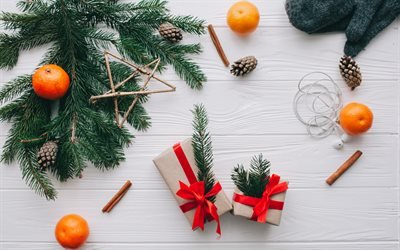 عيد الميلاد الديكور, ضوء خلفية عيد الميلاد, خشبية النجوم, البرتقال, الهدايا, الفن, سنة جديدة سعيدة