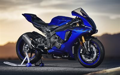 yamaha yzf-r1, 2019, blau sport-bike, die neue blaue yzf-r1, japanische motorr&#228;der, yamaha