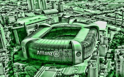 Allianz Parque, yaratıcı, Palmeiras Stadium, havadan g&#246;r&#252;n&#252;m&#252;, sanat, futbol, Palestra Italia Arena, Futbol Stadyumu, Palmeiras arena, Brezilya, SE Palmeiras
