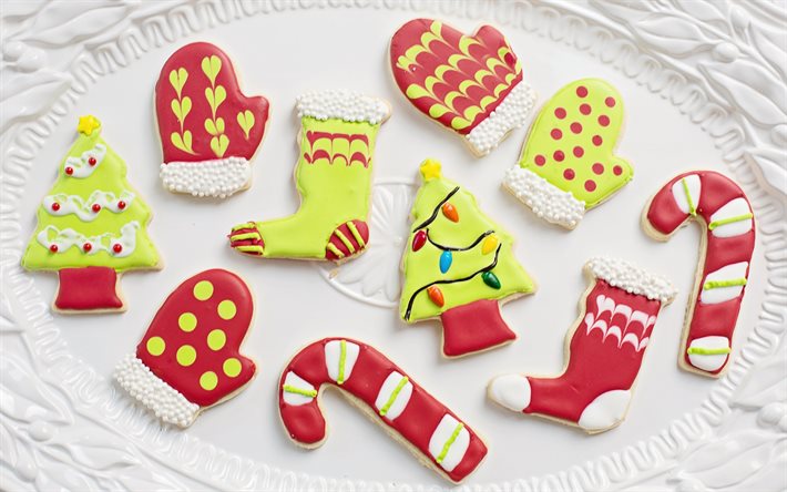 Biscotti di Natale, Felice Anno Nuovo, biscotti, prodotti da forno per le vacanze, Buon Natale