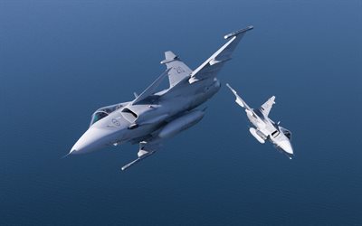 Saab JAS 39 Gripen, swedish fighter, Swedish Air Force, JAS 39C, Swedish Armed Forces, military aircraft, fighters in the sky