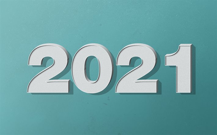 Happy New Year 2021, Blue retro 2021 background, 2021 concepts, 2021 New Year, retro blue texture