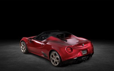 2020, Alfa Romeo 4C Spider 33 Stradale Tributo, rear view, exterior, red coupe, tuning 4C Spider, new red 4C Spider, Alfa Romeo
