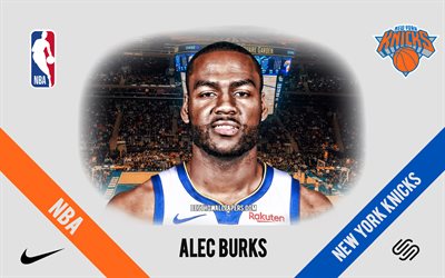 Alec Burks, New York Knicks, amerikansk basketbollsspelare, NBA, portr&#228;tt, USA, basket, Madison Square Garden, New York Knicks-logotyp