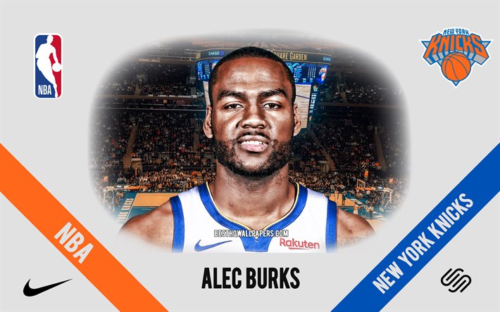 Alec Burks, New York Knicks, jogador de basquete americano, NBA, retrato, EUA, basquete, Madison Square Garden, logotipo do New York Knicks