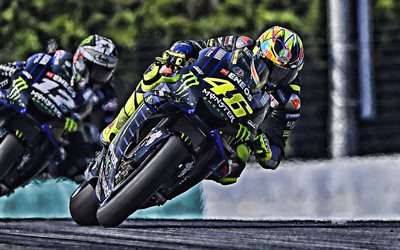 Valentino Rossi, 2019, MotoGP, Yamaha YZR-M1, la raza, el nuevo deporte de la bicicleta, japon&#233;s de motocicletas de carreras, Monster Energy Yamaha de MotoGP, Rossi