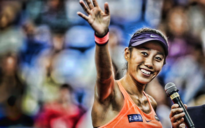 Shuai張, 4k, 中国のテニス選手, WTA, 試合, 競技者, 張Shuai, テニス, HDR, テニス選手