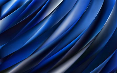 blaue und schwarze wellen, blauer hintergrund, wellen, textur, kreativ, abstrakt, linien, hintergrund, abstrakte kunst