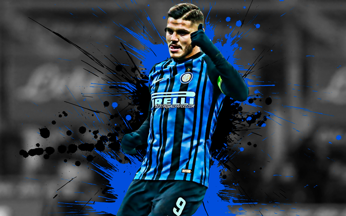 Mauro Icardi, Inter Milan FC, Argentine football player, striker, Internazionale FC, 9th number, portrait, famous footballers, Serie A, Italy, Icardi, football