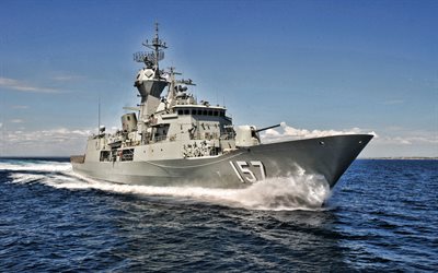 HMAS Perth, FFH 157, Royal Australian Navy, Australian fregatti, sotalaivoja, Australia, JUOKSI, Anzac-luokan fregatti