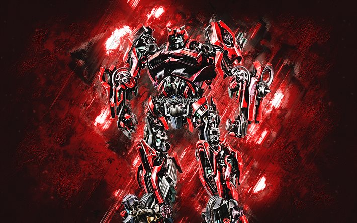 Cliffjumper, Transformers, punainen kivitausta, Transformers-hahmot, Cliffjumper Autobot, Cliffjumper Transformer