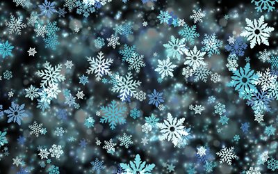 sfondo con fiocchi di neve, struttura invernale, sfondo invernale, sfondo invernale con fiocchi di neve, fiocchi di neve blu