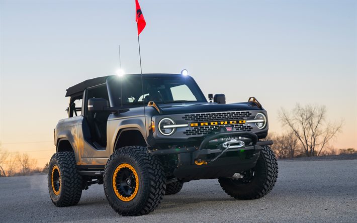 Ford Bronco Badlands Sasquatch, 4k, offroad, 2021 cars, tuning, SUVs, 2021 Ford Bronco, american cars, Ford