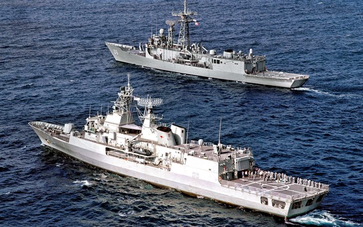 HMAS Parramatta, FFH 154, Australian frigate, Royal Australian Navy, HMAS Newcastle, FFG-06, Anzac-class frigate, RAN, Australia, warships