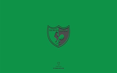 Denizlispor, yeşil arka plan, T&#252;rk futbol takımı, Denizlispor amblemi, S&#252;per Lig, T&#252;rkiye, Futbol, Denizlispor logosu