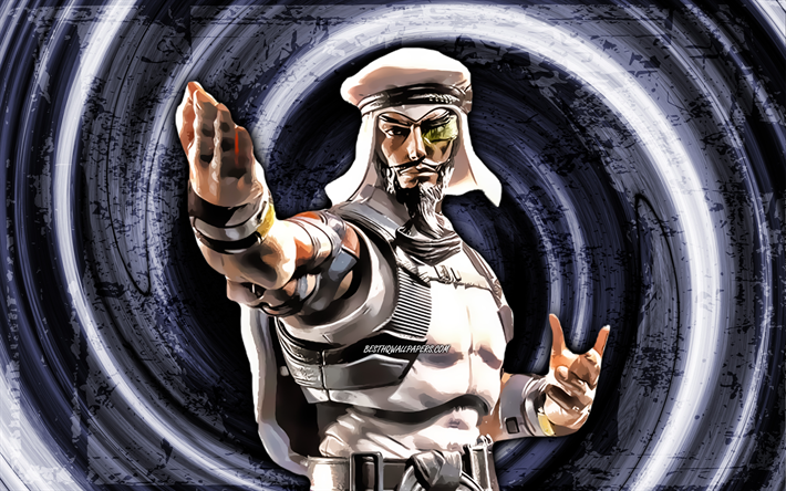 4k, Rashid, gray grunge background, warriors, Street Fighter, vortex, protagonist, Rashid Street Fighter