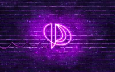Palit violet logo, 4k, violet brickwall, Palit logo, brands, Palit neon logo, Palit