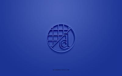 gnk dinamo zagreb, kreatives 3d-logo, blauer hintergrund, druga hnl, 3d-emblem, kroatischer fu&#223;ballverein, kroatische zweite fu&#223;ballliga, zagreb, kroatien, 3d-kunst, fu&#223;ball, gnk dinamo zagreb 3d-logo