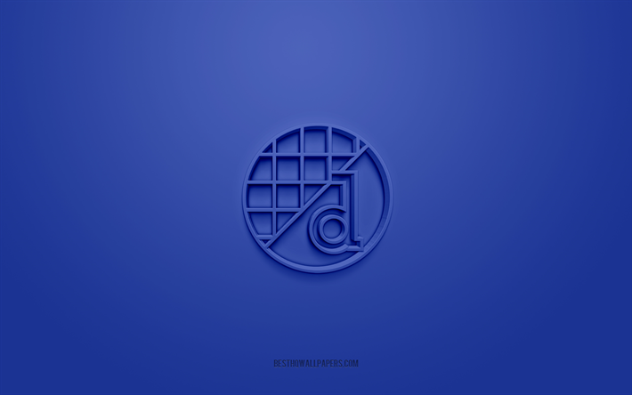 GNK Dinamo Zagreb, yaratıcı 3D logo, mavi arka plan, Druga HNL, 3d amblem, Hırvat Futbol Kul&#252;b&#252;, Hırvat İkinci Futbol Ligi, Zagreb, Hırvatistan, 3d sanat, futbol, GNK Dinamo Zagreb 3d logo