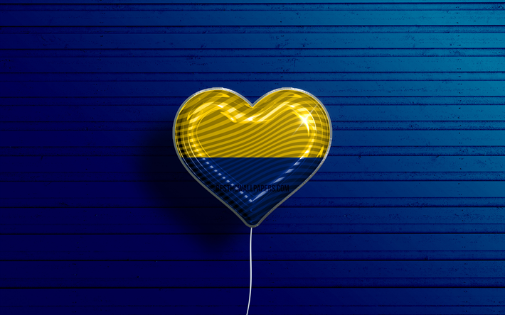 I Love Perlis, 4k, realistiset ilmapallot, sininen puinen tausta, Day of Perlis, Malesian osavaltiot, Perlisin lippu, Malesia, ilmapallo lipulla, Perlis lippu, Perlis