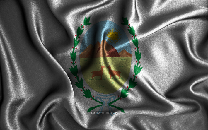 Bandiera San Luis, 4k, bandiere ondulate di seta, province argentine, Giornata di San Luis, bandiere in tessuto, Bandiera di San Luis, arte 3D, San Luis, Province dell&#39;Argentina, bandiera San Luis 3D, Argentina