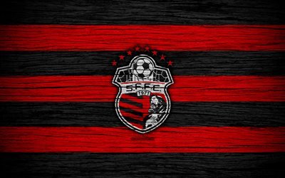 San Francisco FC, 4k, LPF, soccer, Liga Panamena, logo, football club, Panama, San Francisco, wooden texture, FC San Francisco