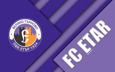 SFC Etar Veliko Tarnovo, 4k, material design, logo, Bulgarian football club, purple abstraction, emblem, Parva Liga, Veliko Tarnovo, Bulgaria, football, FC Etar