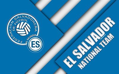 El Salvadorin jalkapallomaajoukkue, 4k, materiaali suunnittelu, tunnus, Pohjois-Amerikassa, sininen valkoinen abstraktio, Salvadorin Jalkapalloliitto, FESFUT, logo, jalkapallo, El Salvadorin, vaakuna