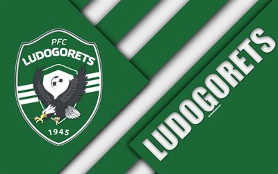 Ludogorets FC, 4k, dise&#241;o de material, logotipo, b&#250;lgaro club de f&#250;tbol, verde, blanco abstracci&#243;n, el emblema, la Parva de la Liga, Razgrad, Bulgaria, el f&#250;tbol, el PFC Ludogorets Razgrad