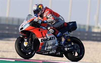 Andrea Dovizioso, 4k, chemin de c&#226;bles, MotoGP, 2018 v&#233;los, des motards, des motos sportives, Ducati GP18, pilote moto, Ducati, Ducati &#201;quipe