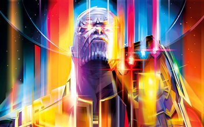 Thanos, fan art, 2018 movie, superheroes, Avengers Infinity War