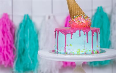 お誕生日おめで, 休日, 誕生日ケーキ, お菓子, 青いケーキ