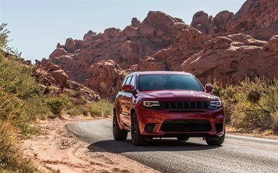 Jeep Grand Cherokee Trackhawk, 4k, road, 2018 cars, new Grand Cherokee, Jeep