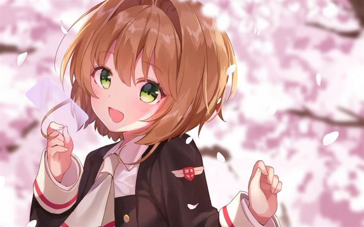 Cardcaptor Sakura, Sakura Kinomoto, portrait, spring, anime characters, japanese manga