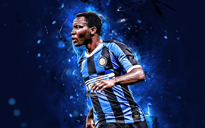 Kwadwo Asamoah, 2020, Internazionale, Ganalı futbolcular, İtalya, Serie, Asamoah, neon ışıkları, Inter Milan FC, futbol, Kwadwo Asamoah Internazionale