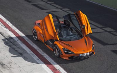 McLaren 720S Coup&#233;, laranja supercarro, vista frontal, novo laranja 720S Coup&#233;, carros de luxo, Brit&#226;nica de carros esportivos, McLaren, supercarros