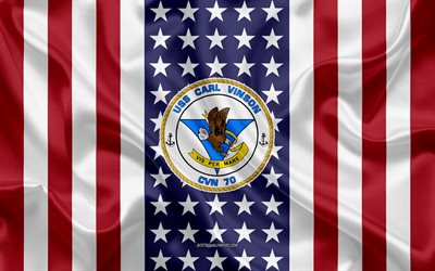 USS Carl Vinson Emblem, CVN-70, American Flag, US Navy, USA, USS Carl Vinson Badge, US warship, Emblem of the USS Carl Vinson