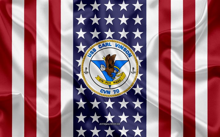 يو اس اس كارل فينسون شعار, CVN-70, العلم الأمريكي, البحرية الأمريكية, الولايات المتحدة الأمريكية, يو اس اس كارل فينسون شارة, سفينة حربية أمريكية, شعار يو اس اس كارل فينسون