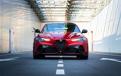 4k, Alfa Romeo Giulia GTAm, vista frontal, 2020 carros, tuning, 2020 Alfa Romeo Giulia, carros italianos, Alfa Romeo