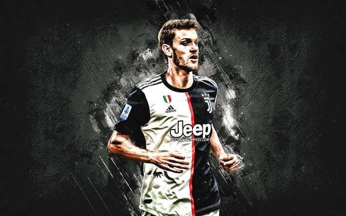 Daniele Rugani, A Juventus FC, Italiano jogador de futebol, retrato, S&#233;rie, It&#225;lia, futebol, pedra criativas de fundo, A Juve