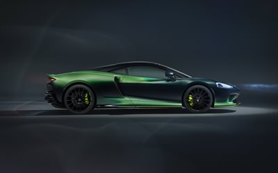 2020, マクラーレンGT緑豊かなテーマ, MSO, 側面, 緑色のレース車, マクラーレンGT, 英国ウ, マクラーレン