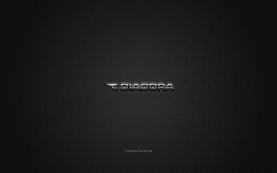 Diadora logo, metal emblem, apparel brand, black carbon texture, global apparel brands, Diadora, fashion concept, Diadora emblem