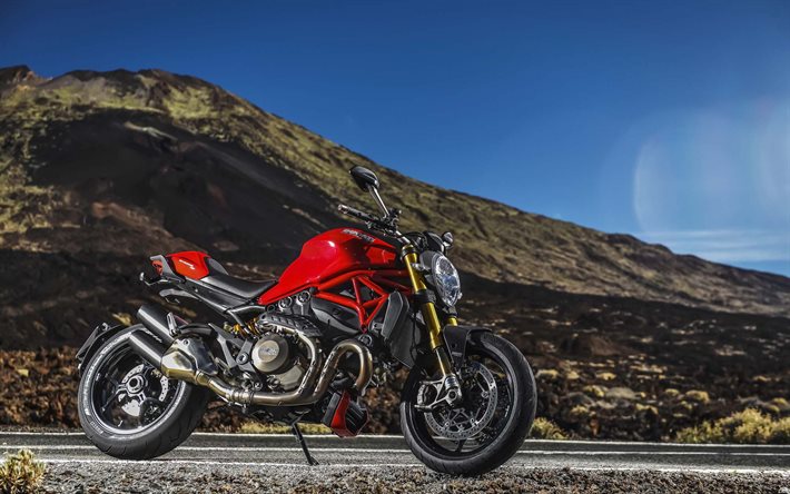 Ducati Monster 1200, 2020, sivukuva, ulkoa, urheilu py&#246;r&#228;, uusi punainen Monster 1200, italian moottoripy&#246;r&#228;t, Ducati