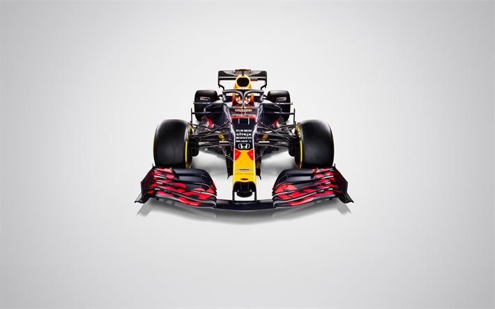 O Red Bull RB16, 4k, vista frontal, 2020 carros de F1, studio, F&#243;rmula 1, Aston Martin Red Bull Racing, F1 2020, novo RB16, F1, A Red Bull Racing 2020, Carros de F1, A Red Bull Racing-Honda