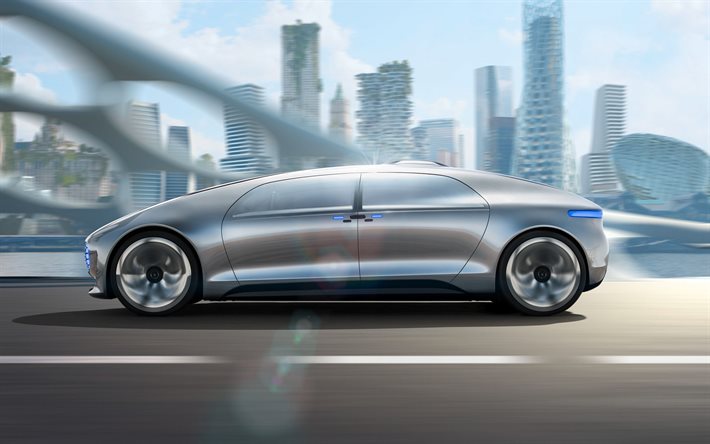 Mercedes-Benz F 015 Luxury in Motion, exterior, side view, cars of the future, German cars, Mercedes-Benz