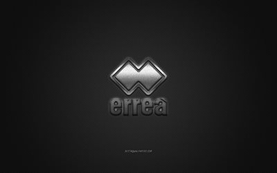 Errea logo, metal emblem, apparel brand, black carbon texture, global apparel brands, Errea, fashion concept, Errea emblem