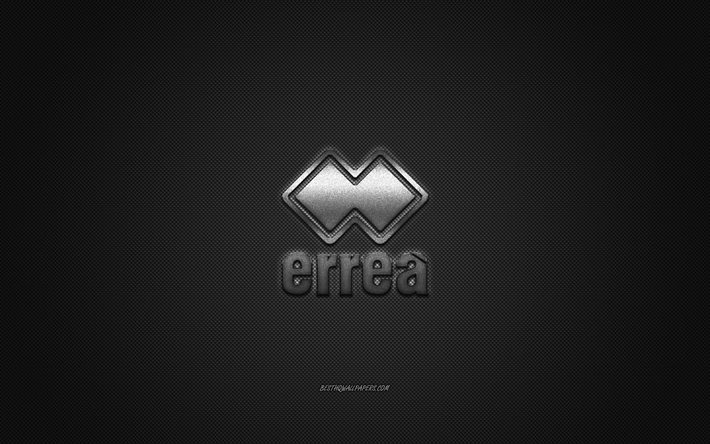 Errea logo, metal emblem, apparel brand, black carbon texture, global apparel brands, Errea, fashion concept, Errea emblem