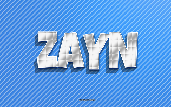 Zayn, blue lines background, wallpapers with names, Zayn name, male names, Zayn greeting card, line art, picture with Zayn name