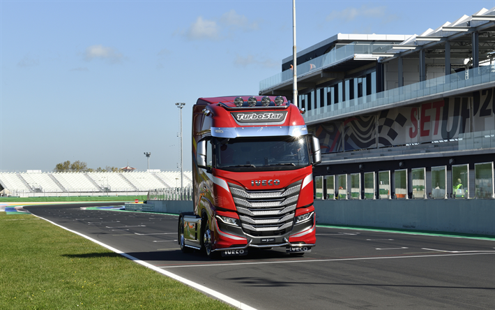 2022, Iveco S-Way, 4k, exterior, front view, S-WAY TurboStar, red S-Way, tractor, new trucks, Iveco